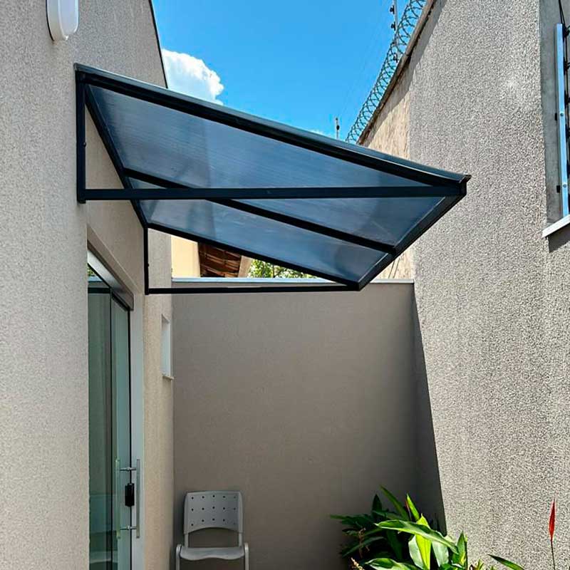 Toldo Fixo Reto C/Policarbonato Alveolar